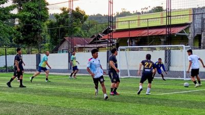 Skor 12-7, Polairud Menang Telak Atas Wartawan Bitung di Laga Persahabatan