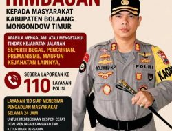 Kapolres Boltim, Ajak Warga Aktif Lapor Kejahatan Melalui Call Center 110