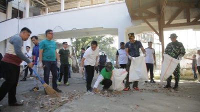 Wali Kota Kotamobagu Pimpin Kerja Bakti Massal, Wujudkan Gerakan ASRI Bersama TNI-Polri