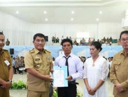 Disaksikan Wali Kota Bitung, 130 Pasangan Nikah Massal di Kantor Gubernur Sulut