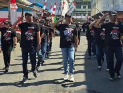 Tampil Kompak dan Penuh Semangat, FKDM-Wartawan Biro Bitung Curi Perhatian di Gerak Jalan Umum