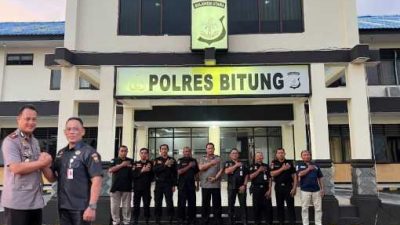 Kapolres Bitung Terima Audiensi Senkom, Bahas Sinergitas Kamtibmas