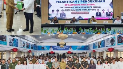 Tiga Organisasi Resmi Dikukuhkan di Bitung, Pemkot Dorong ABPEDNAS, Srikandi Jaga Desa dan ASLINMAS Jadi Mitra Strategis